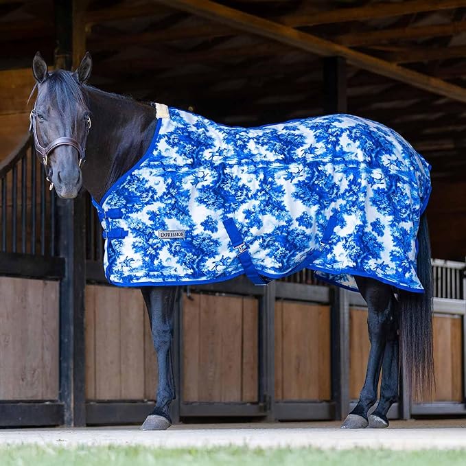 Jeffers Expression Standard Neck Fleece Cooler for Horses, 66"- Equine Towel Blanket, Moisture Absorbent, Light Weight, Best for Drying, Exercise, Bathing, Adjustable Belly Bands - Equestrian Toile