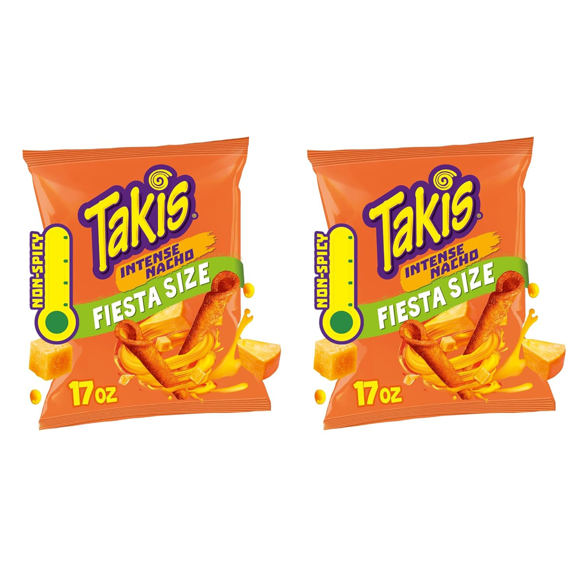 Takis Fuego 17 oz Fiesta Size Hot Chili Pepper & Lime Flavored Extreme Spicy Rolled Corn Tortilla Chips