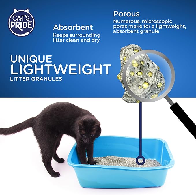 Cat's Pride New Antibacterial Cat Litter: Destroys 99.9% of Odor-Causing Bacteria - Powerful Odor Control - Premium Lightweight Clumping Litter - Scented, 18 Pounds