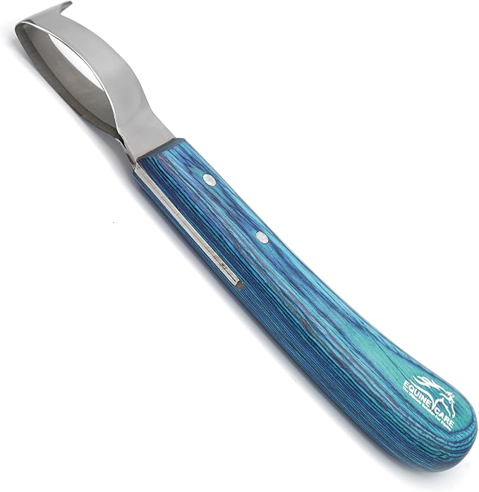 Equine Care Double-Edged J2 Stainless Steel Hoof Trimming Loop Knife, Hoof Pick with Sheet Handle - Versatile Farrier Tool for Horse & Cow Hoof Care, Ideal for Farriers & Horse Owners.
