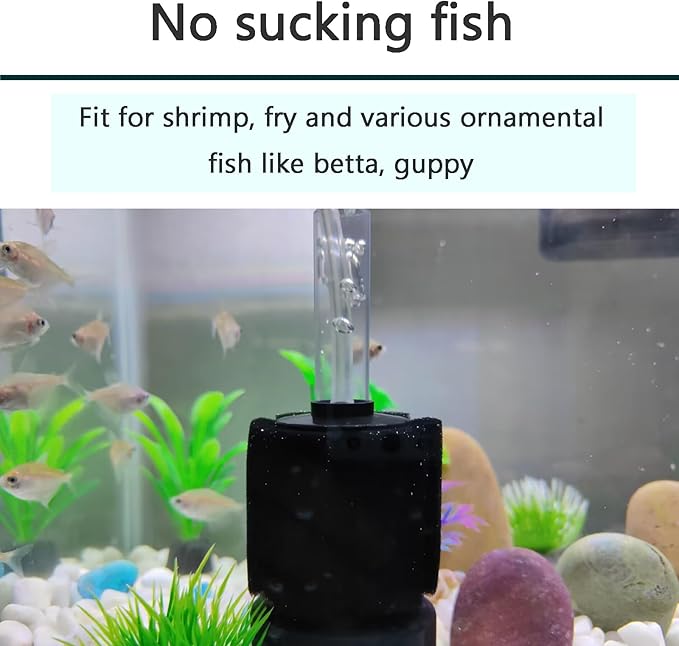 AQUANEAT Aquarium Bio Sponge Filter Breeding Fry Betta Shrimp Nano Fish Tank (Small up to 10Gal)