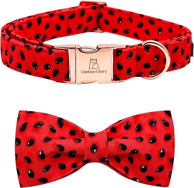 Lionheart glory Dog Collar, Watermelon Dog Collar with Bow, Summer Dog Bowtie Collar Cute Pet Collar Gift for X-Small Puppy and Cat