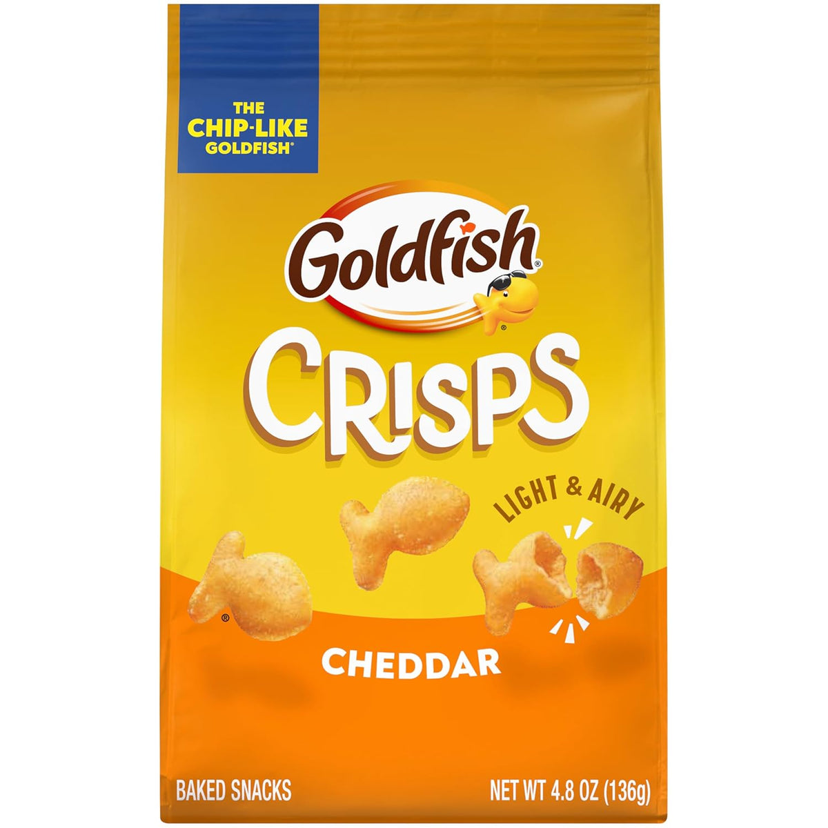 Goldfish Crisps Spicy Dill Pickle Baked Chip Crackers, 4.8 Oz Bag