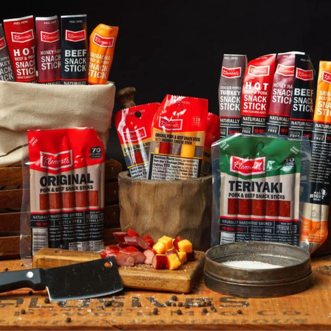 jerky.com 26pc meat sticks variety pack with pork, turkey, ham, beef & cheese sticks, gluten free & keto