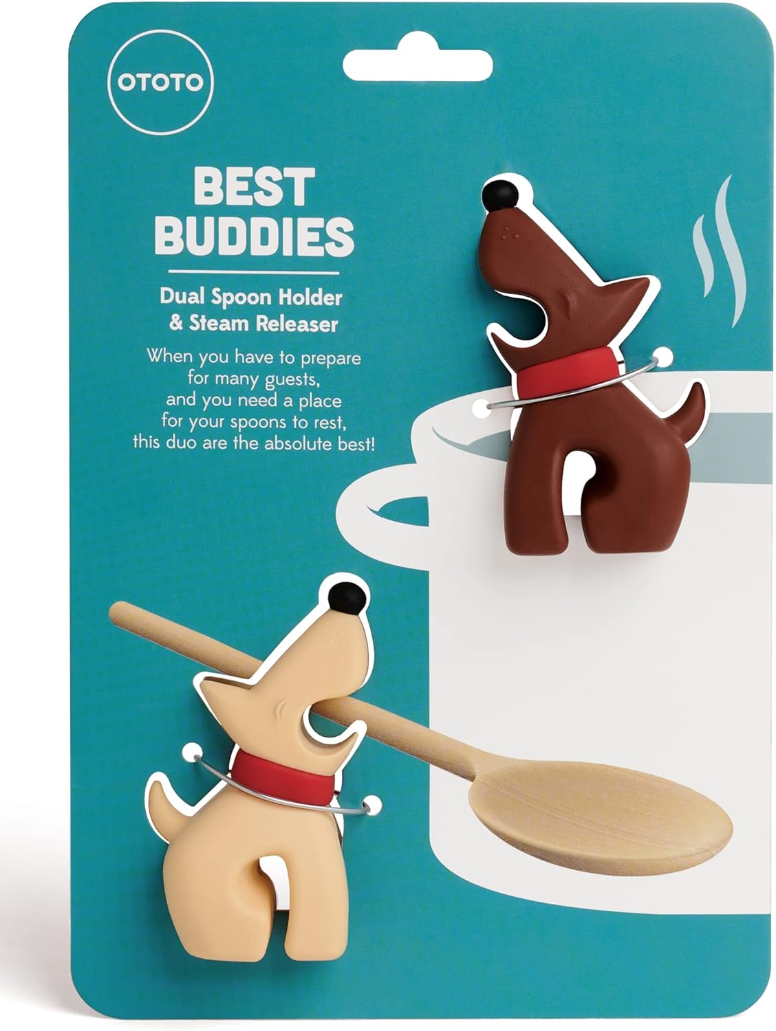 OTOTO Red the Crab Silicone Utensil Rest - Kitchen Gifts, Silicone Spoon Rest for Stove Top - Heat-Resistant Kitchen and Grill Utensil Holder - Non-Slip Spoon Holder Stove Organizer, Steam Releaser