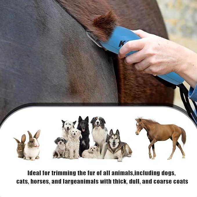 Wide Blades for Dog Grooming Blades Compatible with Andis Dog Clippers,7FW Dog Clipper Blades Compatible with Oster A5,Wahl km10 Dog Clippers for Horse Dog Cat Animals,Stainless-Steel Blade Sharp
