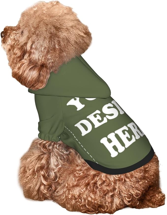 Personalized Dog Hoodie, Custom Dog Costumes for Small Dogs, Holiday Happy Dog Clothes Football Pet Shirt Sweater with Name Number for Girl/Boy Cats/Kitten, SageGreen, S