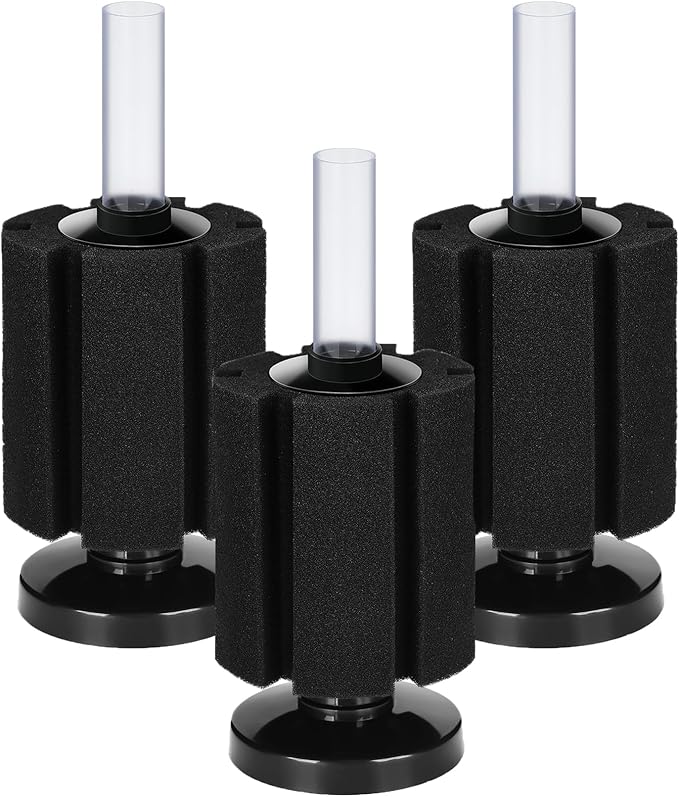 AQUANEAT 3 Pack Aquarium Bio Sponge Filter Breeding Fry Betta Shrimp Nano Fish Tank(M Large up to 50Gal)