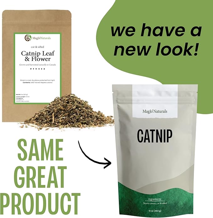 MagJo Naturals Farm Direct Catnip, Freshest Available, Bulk Bag (1 Pound)