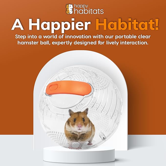 Clear Hamster Exercise Ball (7”) – Sturdy Dwarf Hamster Ball for Safe, Active Play – Ventilated Small Animal Toys for Gerbils, Mice & Other Small Pets – Must-Have Pet Rat Accessories