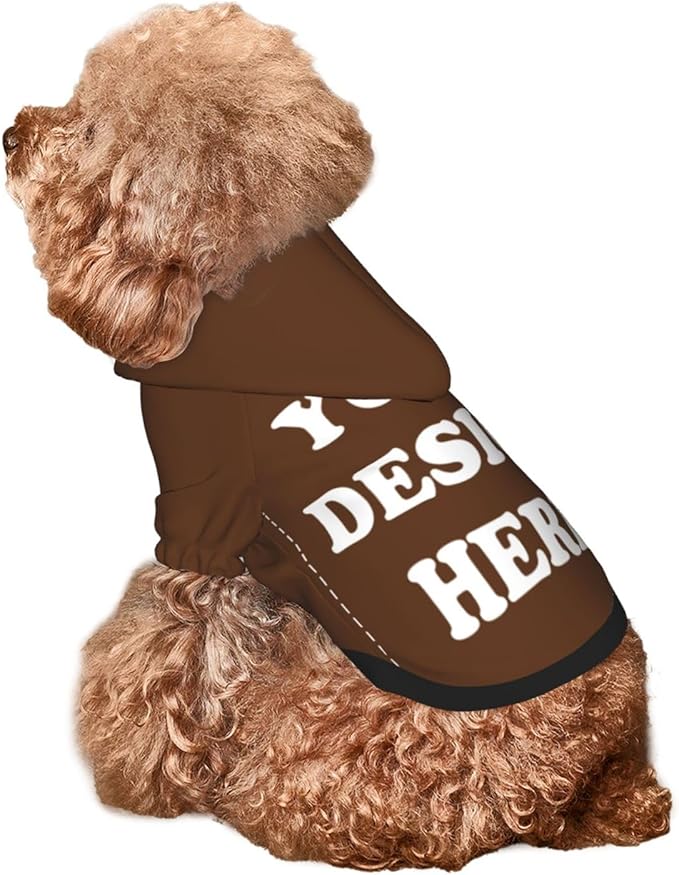 Personalized Chihuahua Dog Hoodie, Custom Pet Warm Sweatshirt Costume with Name Number Photo, Customize ID Clothes for Pupppy Kitten Dogs Cats, Chocolate, M