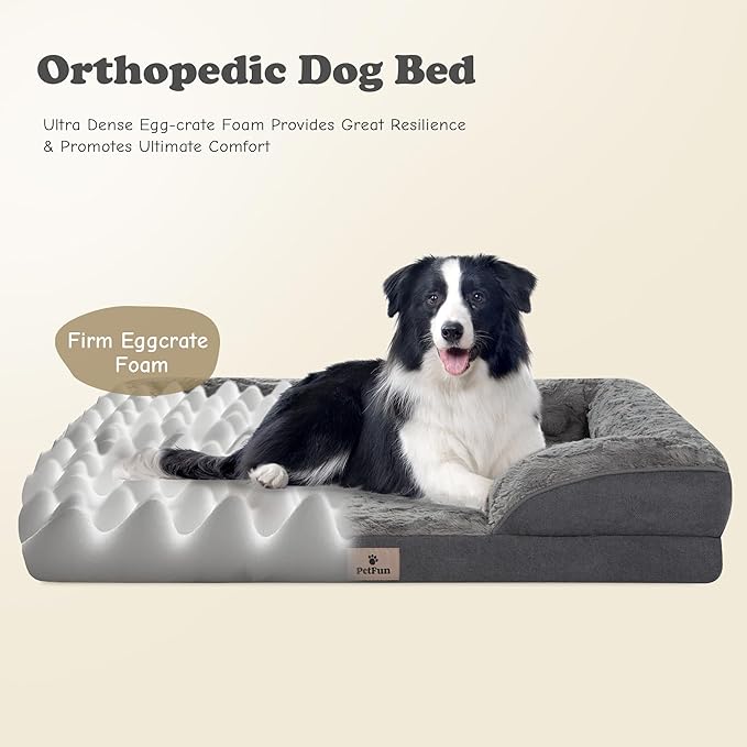 XXL Orthopedic Dog Bed - Washable Dog Sofa Beds for Giant Dogs, Supportive Foam Pet Couch Bed with Removable Washable Cover, Waterproof Lining and Nonskid Bottom