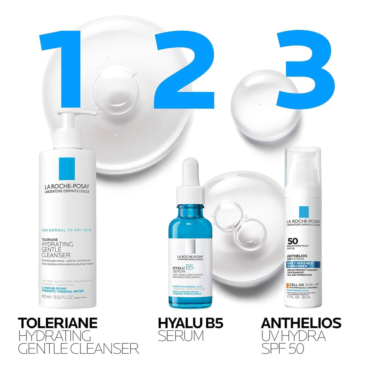 La Roche-Posay Hyalu B5 Pure Hyaluronic Acid Serum for Face, Vitamin B5 + Hyaluronic Acid + Madecassoside, Hydrating Serum Visibly Plumps Skin, Sensitive Skin Safe, Anti Aging, Oil-Free