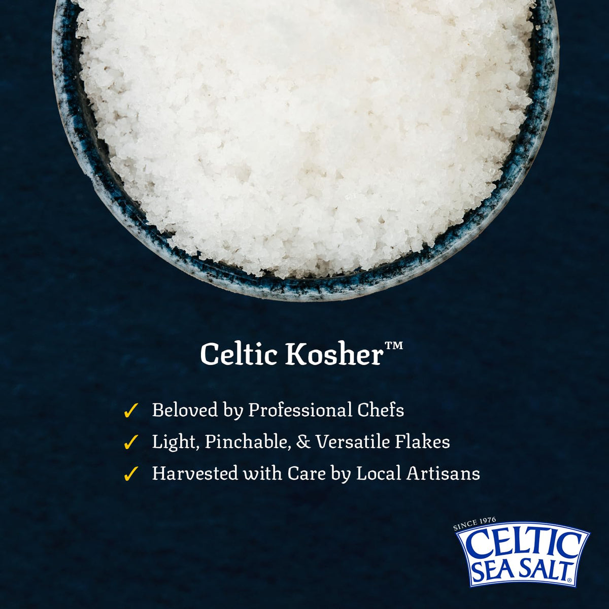 Celtic Sea Salt Kosher, 1 lb Resealable Bag, Unrefined Mineral-rich, Chef-Trusted Exquisite Taste, Hand-Harvested, Family Founded Since 1976