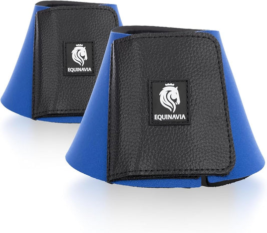 Equinavia Toki Bell Boots for Horses | Neoprene Overreach Boots - Royal Blue - M