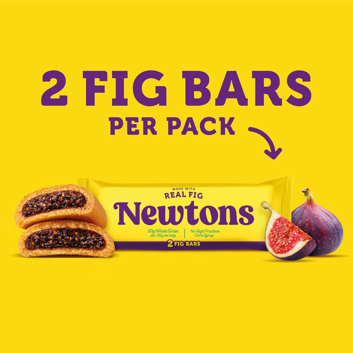 NEWTONS Soft Baked Real Fruit Fig Bars, Fig Cookies, 40 Snack Packs (2 Cookies Per Pack, 4 Boxes)