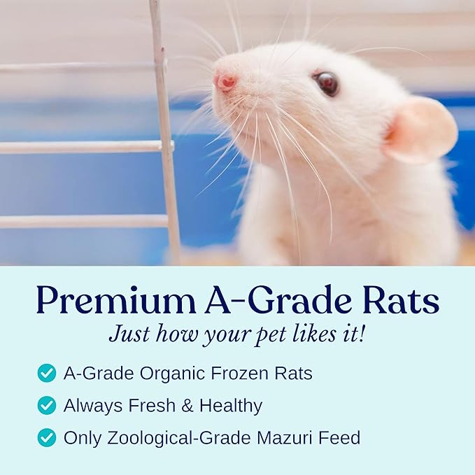 MiceDirect EST. 2003 30 Frozen Large Feeders Snake Food for Adult Red Tail Boas (8-9 in)(5250 Grams Min)