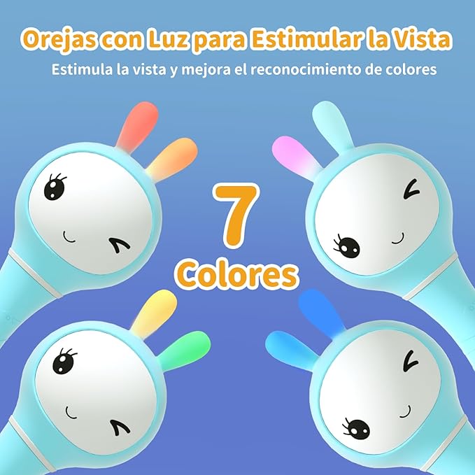 alilo Sonajero Musical para Bebés 0-12 Meses, Juguete con Luz, 66 Sonidos, 15 Canciones, 13 Cuentos, 5 Canciones de Cuna, Ruido Blanco, Reconocimiento de Colores, Regalo Recién Nacido
