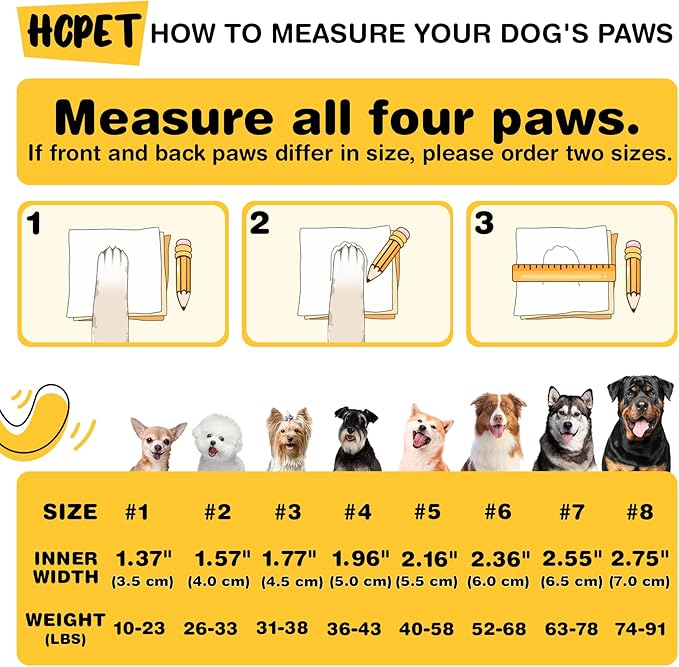 Hcpet Dog Shoes, Dog Boots & Paw Protectors for Winter Snowy Days, Rainy Weather, Outdoor Anti-Slip Sole Dog Booties for Hardwood Floor Pink-Leg 3