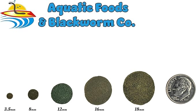 Aquatic Foods Inc. 12mm 1/2" Sinking Wafers of Algae & Spirulina Ideal for Plecos, Bottom Fish, Catfish, Shrimp, Snails, Crayfish, All Herbivorous & Omnivorous Tropical Fish...AFI Wafers..5-lbs
