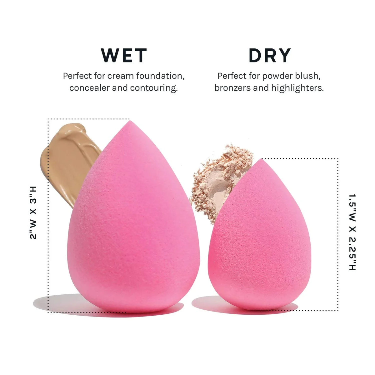 AOA Studio Latex-Free Makeup Sponge Set of 6, Super Soft for Powder, Cream & Liquid