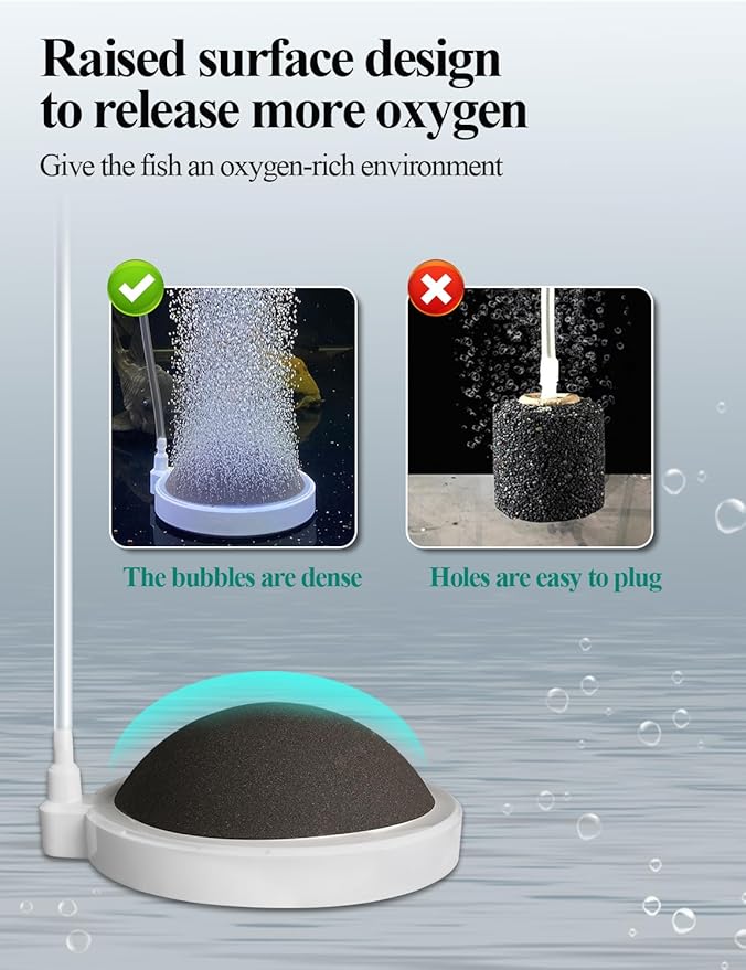 UPETTOOLS Aquarium Air Stone Fish Tank Bubbler Small Nano Air Bubble Stone Super-High Dissolved Oxygen Diffuser Makes Super Tiny Bubbles 2 Inch
