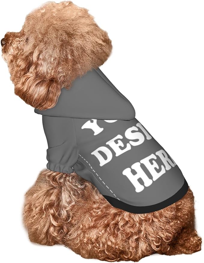 Personalized Dog Hoodie, Custom Dog Costumes for Small Dogs, Holiday Happy Dog Clothes Football Pet Shirt Sweater with Name Number for Girl/Boy Cats/Kitten, Darkgrey, S