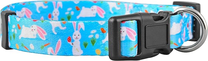 Native Pup Easter Dog Collar, Cute Spring Gift for Puppies, Pink Pastel, Eggs, Chicks, Bunny Adjustable for Small, Medium, Large Breeds (Bunny, Small)