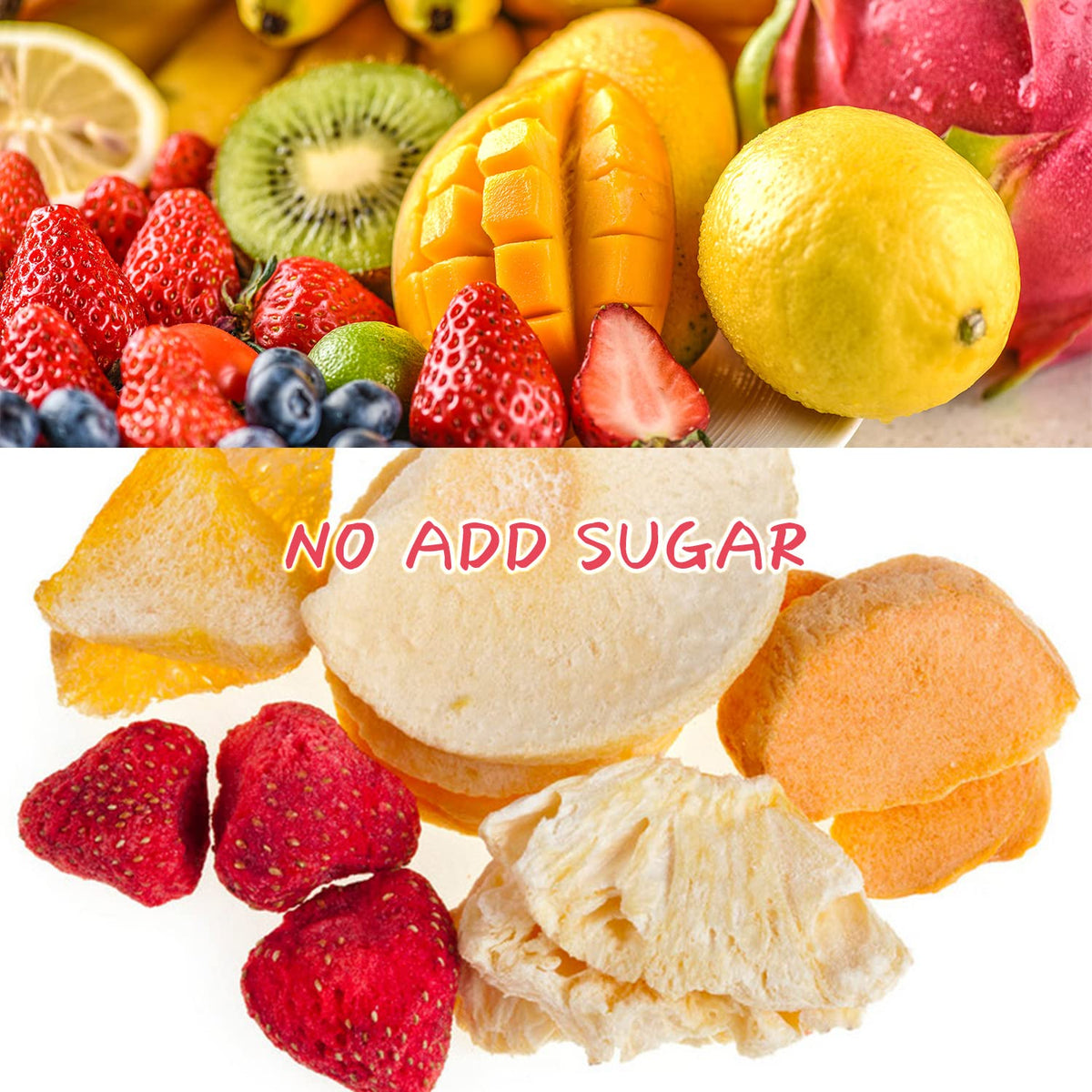 ONETANG Freeze-Dried Mixed Fruit, 12 Pack Single-Serve Pack, Non GMO, Kosher, No Add Sugar, Gluten free, Vegan, Holiday Gifts, Healthy Snack 0.35 Oz