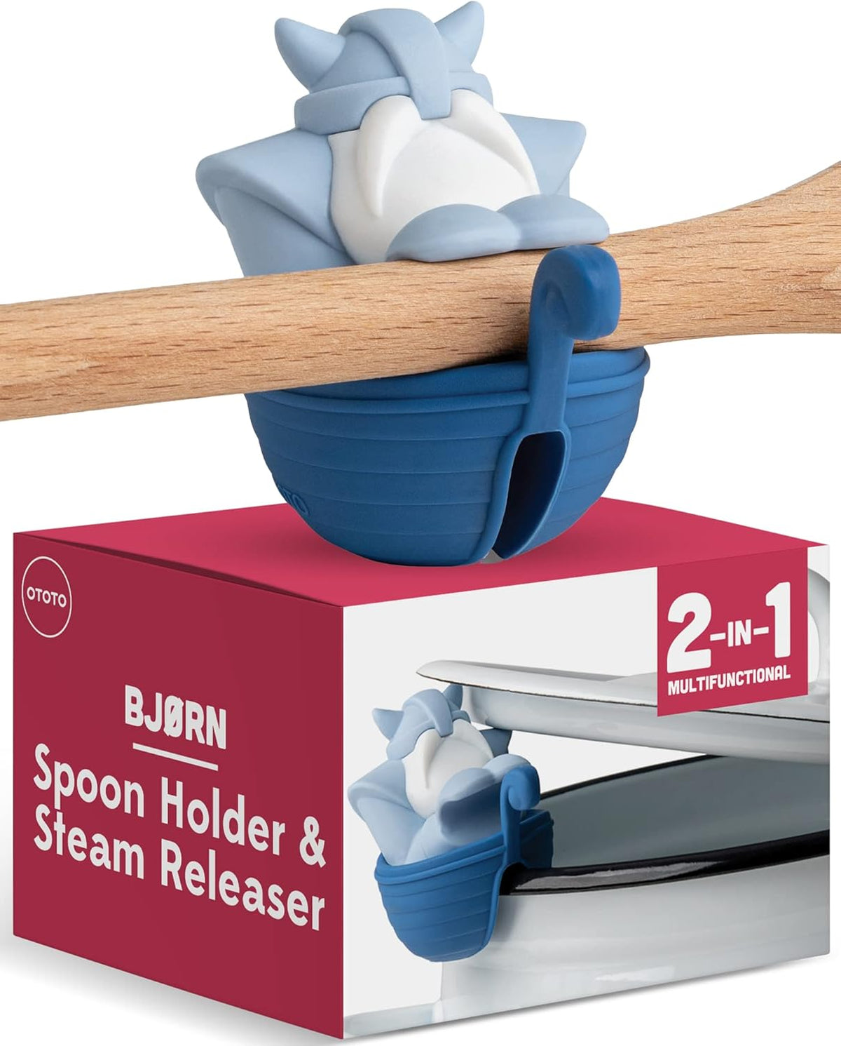 OTOTO Red the Crab Silicone Utensil Rest - Kitchen Gifts, Silicone Spoon Rest for Stove Top - Heat-Resistant Kitchen and Grill Utensil Holder - Non-Slip Spoon Holder Stove Organizer, Steam Releaser