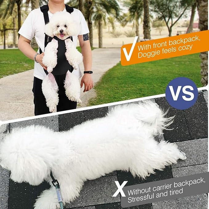 Lightweight Pet Backpack Carrier for Small Dogs & Cats - Easy-Fit Adjustable Straps, Basic Legs-Out Design, Durable for Daily Use (Fits Pets Under 15lb) (Red-White Color-Blocked, XX-Large)