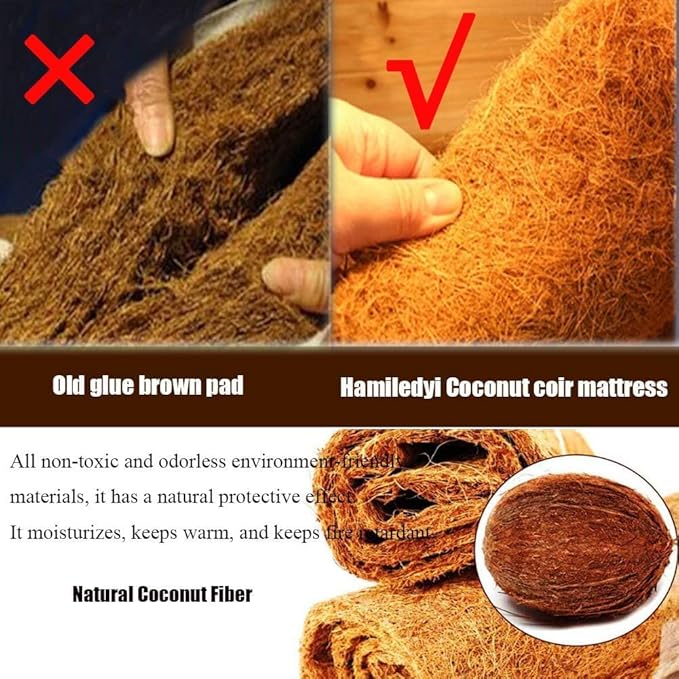 Hamiledyi Reptile Carpet 157" L x 16" W Natural Coconut Fiber Tortoise Carpet Mat for Pet Terrarium Liner Reptile Supplies for Lizard Snake Chameleon Turtle Bedding Bunny Rabbit Mat