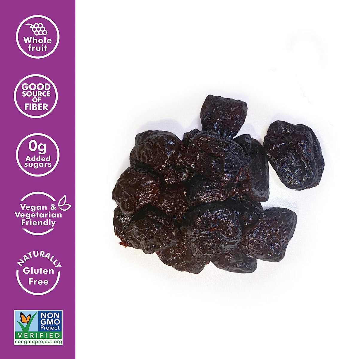 Sun-Maid California Sun-Dried Whole Pitted Prunes - (4 Pack) 7 oz Resealable Bag - Dried Plums - Dried Fruit Snack for Lunches, Snacks, and Natural Sweeteners