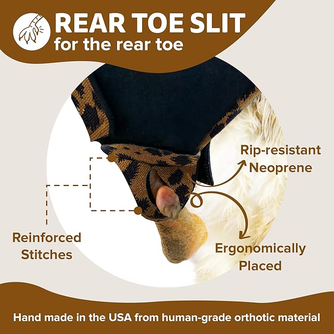 Duck Shoes for Injured Feet – Protective Neoprene Footwear for Ducks, Protective Shoes for Birds with Injured feet, Bumblefoot Relief - Large, 4.5” Max. Inside Width - Leopard