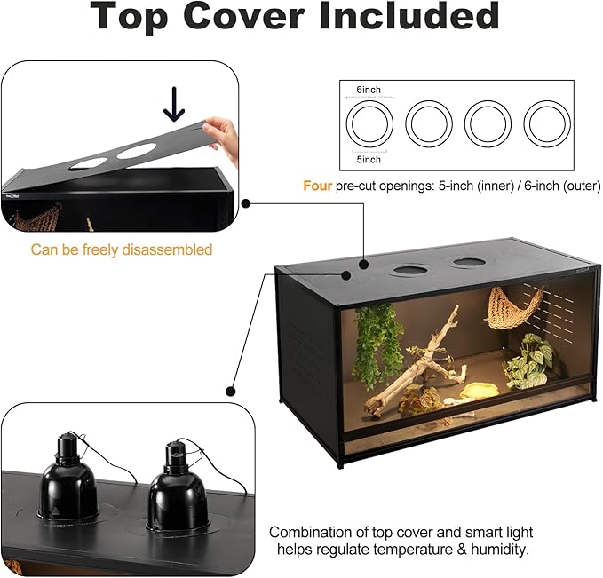 Stackable Space Efficient Reptile Enclosure 44"x20"x20", Reptile Tank 4 Packs for Bearded Dragon and Ball Python, Expandable Snake Terrarium with Front Opening, Combination Lock