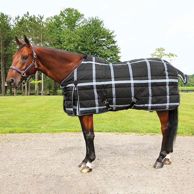 Country Pride Highland 1200D Lightweight Stable Blanket (66, BlackPlaid)