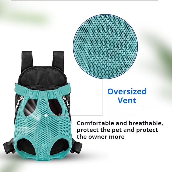 Portable Pet Carrier Backpack, Adjustable Pet Front Cat Dog Carrier Backpack Travel Bag for Small Medium Dogs Cats Puppies, Cat Backpack Carrier for Hiking Cycling (F, L)