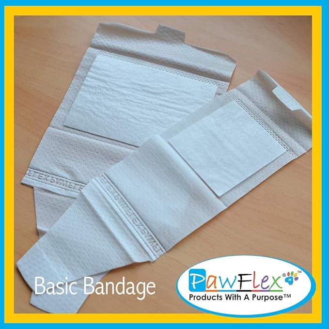 Basic Leg Bandages for Dogs, Cats and Other Pets First Aid Non-Adhesive Fur Friendly - Value 16 Pack (Standard,& Wide) (Medium)