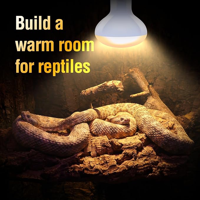 Leoterra 75w Heat Lamp Bulbs Day and Night Heat Lamp Bulbs Combo Pack, Dimmable Heat lamp for Reptiles, E26 Base,Easy to Install,Long-Lasting Reptile Heating Bulb