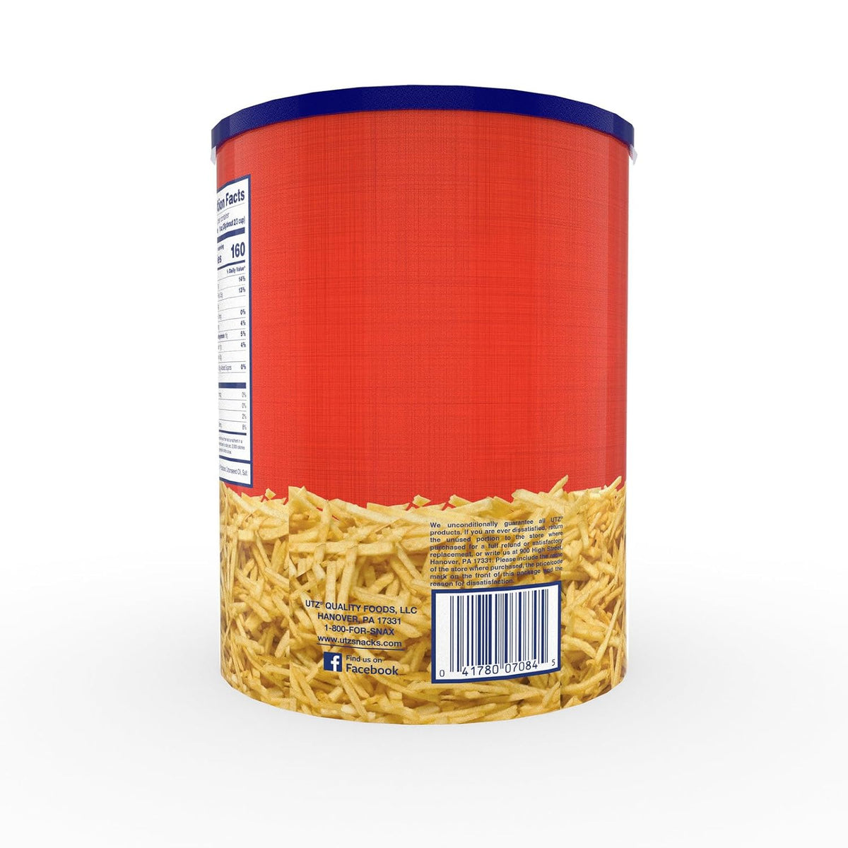 Utz Original Potato Stix, 15 Oz Resealable Canister for Fresh Potato Snacks