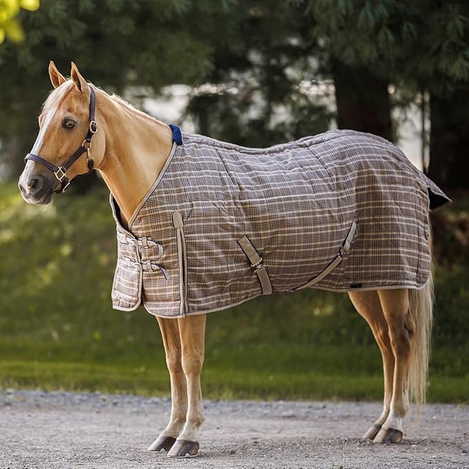 Country Pride Highland 1200D Lightweight Stable Blanket (60, Tan Plaid)