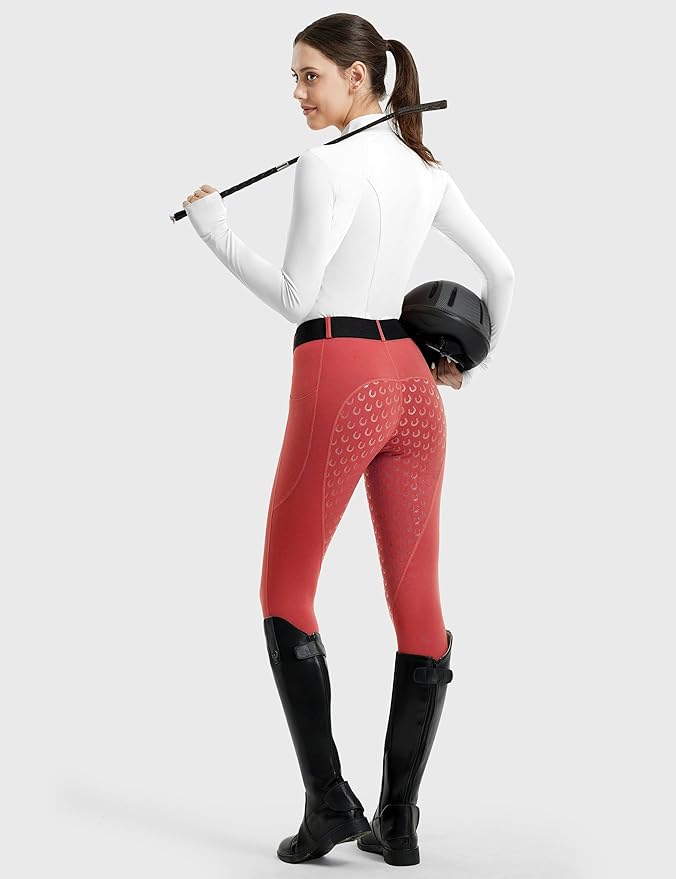 FitsT4 Sports Women's Full Seat Riding Tights Active Silicon Grip Horse Riding Tights Equestrian Breeches