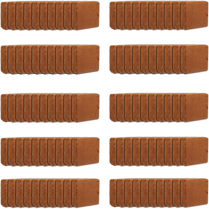 Coconut Coir for Plants 100-Pack – 2.6 Cu. Ft. Compressed Coconut Coir Bricks, 10 lb. Organic, Low EC, pH Balanced Coco Peat for Indoor & Outdoor Gardening, Potting Soil, Indoor Plant Soil