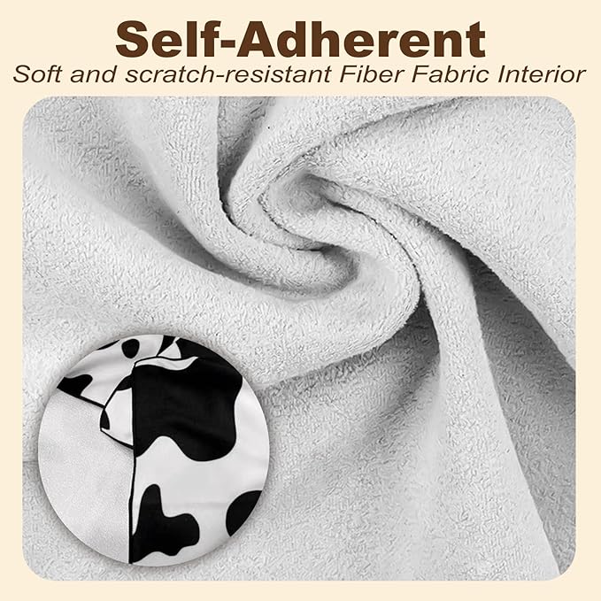 Cat Grooming Wrap for Cutting Nails with Cat Nail Clipper, Self-Adherent Wrap for Ear Cleaning, Anti-Runaway/Scratch, Cat Swaddle Wrap for Calming, Cow White