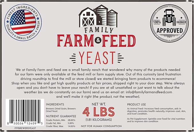 | Brewers Yeast | Animal and Pet | Young and Adult | Granular | 4 Pounds