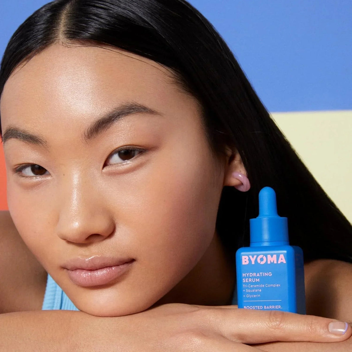 Hydrating Facial Serum with Squalane, Glycerin & Ceramides for Dewy Skin, 1 oz