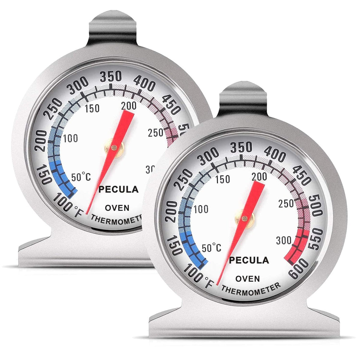 Oven Thermometer 50-300°C/100-600°F, Oven Grill Fry Chef Smoker Analog Thermometer Instant Read Stainless Steel Kitchen Cooking Thermometer