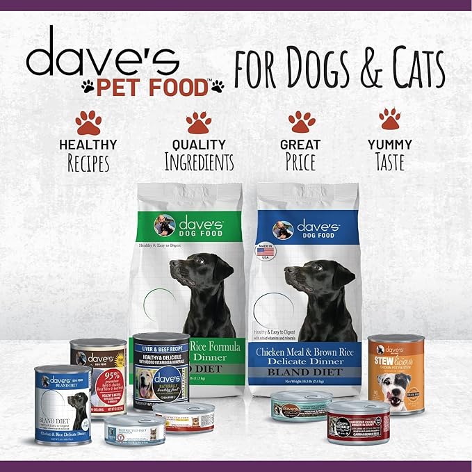 Dave's Pet Food Grain Free Wet Cat Food (Tuna & Salmon in Aspic), Naturally Healthy Canned, Added Vitamins & Minerals, Wheat & Gluten-Free, 3 oz (24 Pack)