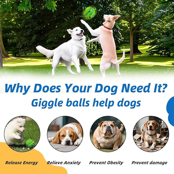Spiky Interactive Dog Toys Ball, Shaking with Gibbering Sound, for Training, Teeth Cleaning & Herding, Straight, L, 3.94 in (10 cm)
