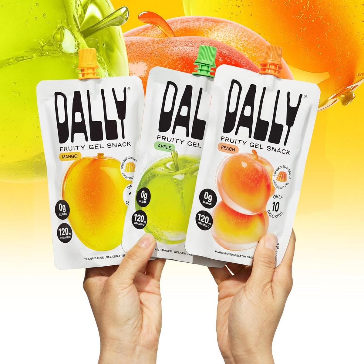 Dally Variety Pack [Mango, Peach & Apple] Drinkable Konjac Jelly 10 Pouches | 10-Calorie Keto, Gluten Free, Sugar Free Korean Fruit Snack | Prebiotics & Postbiotics for Skin, Immune, Weight Management